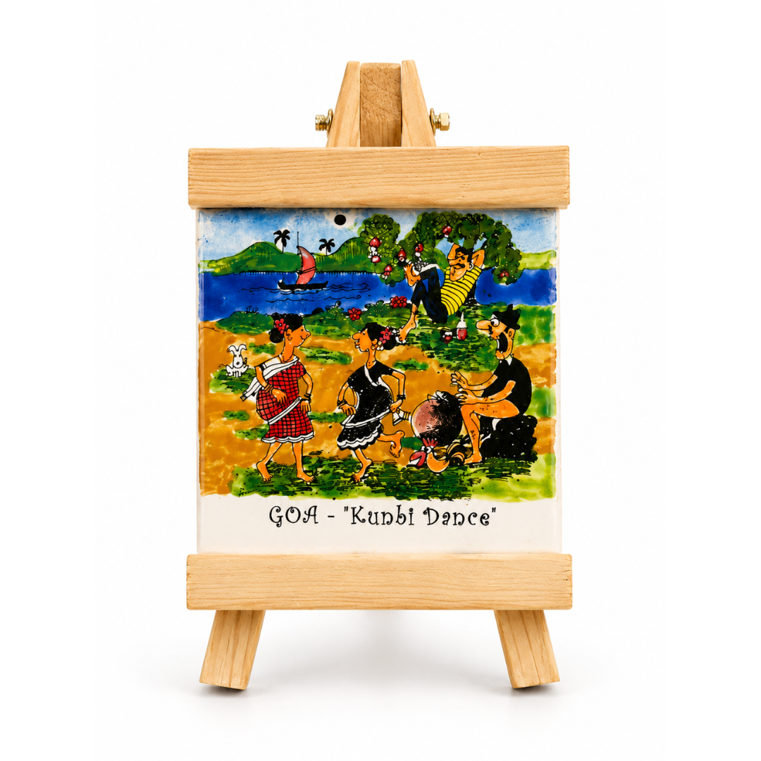 Tile on wooden stand